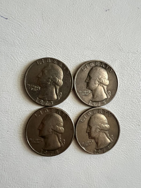 (4) WASHINGTON QUARTERS-(1) 1973 P & (3) 1974 P - CIRCULATED