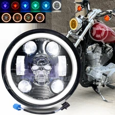 RIDROID 5.75"inch RGB Headlight Hi/Low For Harley Dyna Low Rider FXDLS Sportster