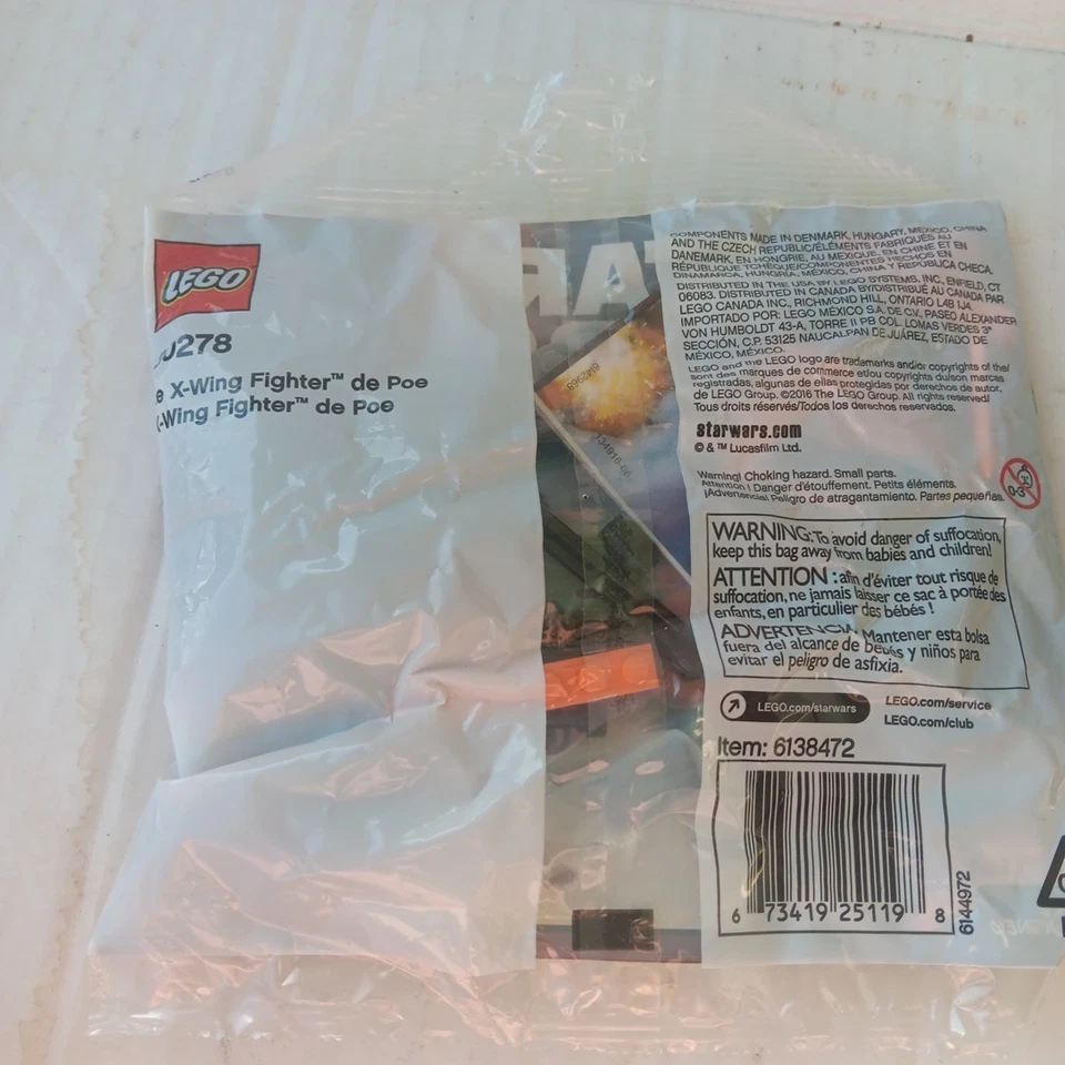 Lego Star Wars (30278) Poe’s X-Wing Fighter Polybag 2016 nuevo sellado de fábrica Foto 2 de 2