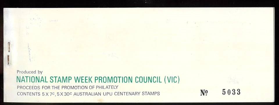 1974 Australia UPU Centenary 7c/30c '9th OCT' CTO Strips Nat. Stamp Week Booklet - image 3 of 3