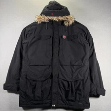 Fjallraven Yupik Parka Black Men's XXL Fur Hood Winter Coat Heavyweight Outdoor