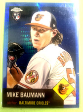 2022 Topps Chrome Platinum Anniversary Mike Baumann Blue Prism Refractor #242 RC