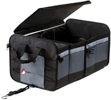 CAR TRUNK ORGANIZER, CAR STORAGE ORGANIZER, COLLAPSIBLE MULTI COMPARTMENT TRUNK