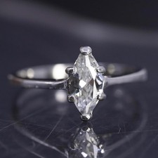 Size 8.25, vintage sterling silver 925 stackable band ring with cz