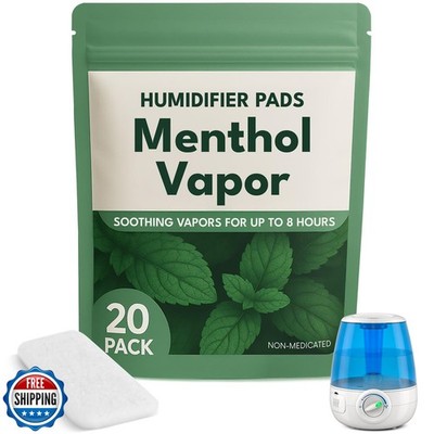 20 Pack Menthol Eucalyptus Humidifier Pads - Soothing Vapor Pad Refills for C