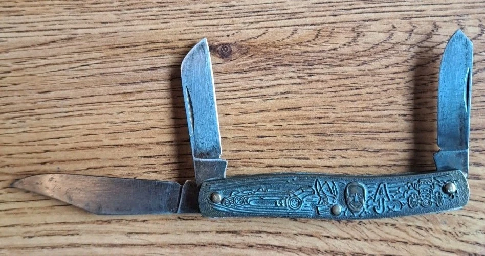 Vintage Imperial Ingersoll Rand AJ Foyt Jr 4 Time Indy 500 Winner 3-Blade Knife - Image 3 of 4