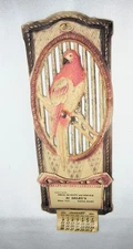 1931 Advertising Calendar, 17" Long Die Cut Pressed Cardboard, Parrot, Eagle, ID