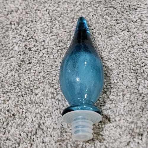 Vintage Empoli türkis blau Obstkorb italienischer Geist Flasche Dekanter Stopfen 16" - Bild 5 von 9