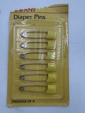   Vintage Diaper Pins Set of 6 Pins Baby Stainless Steel Sears,