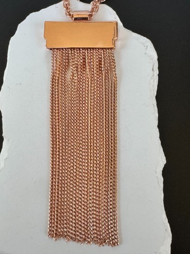 Fringe Rose Gold Statement Pendant Long Necklace ~ 353 - Bild 4 von 6