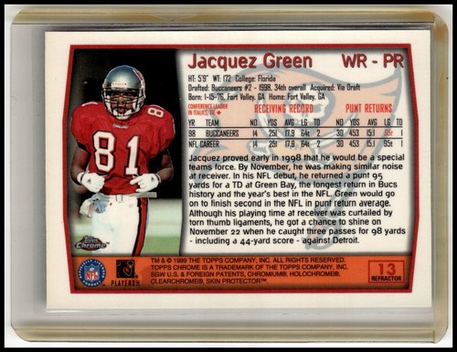 1999 Topps #257 Jacquez Green Refractor - Picture 2 of 2