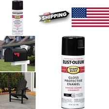 Aerosol Gloss Black Paint 12 Ounce Rust Resistant Coating for Interior Exterior