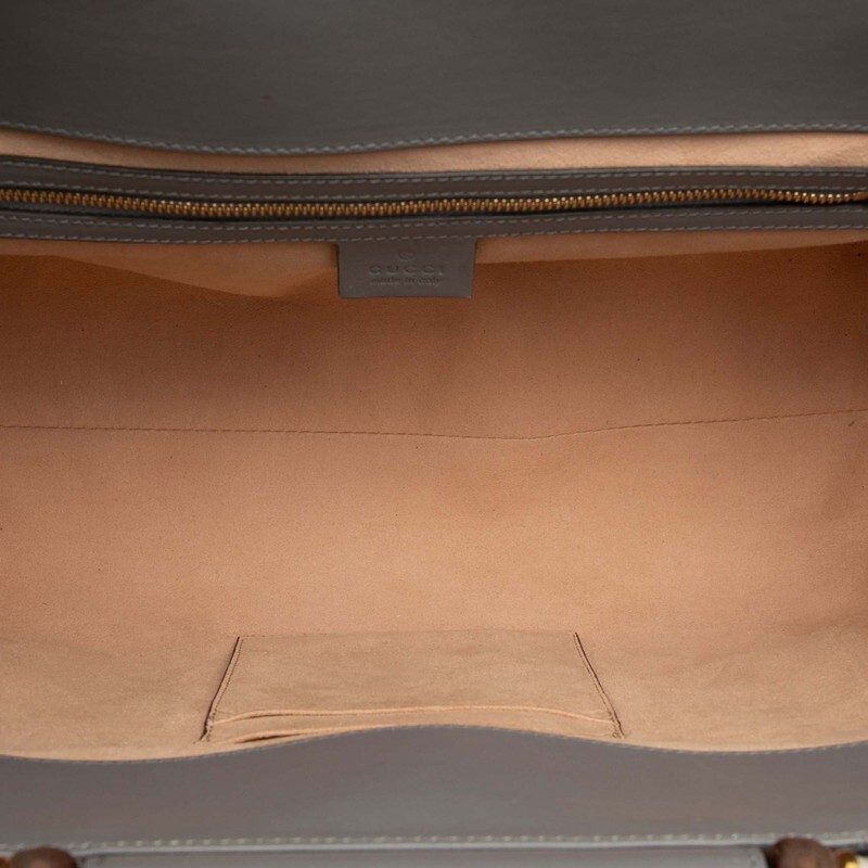 Gucci Nim Fair Medium Handbag Leather Grey Women's Used Authentic thumbnail 5