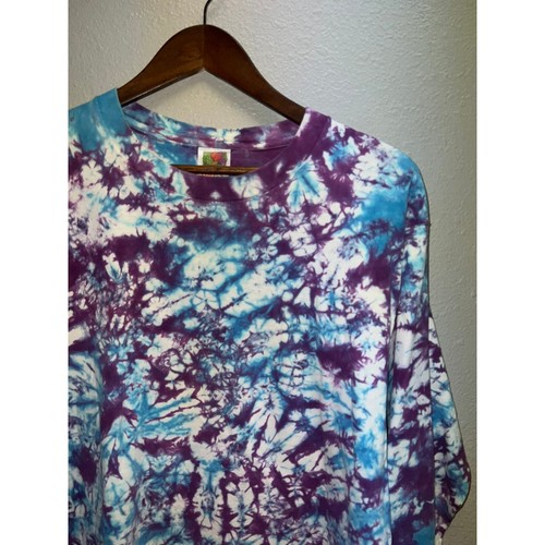 Vintage Tie Dye Blanko Hemd Langarm Fruit Of The Loom Herren Medium 90er 1990er - Bild 2 von 9