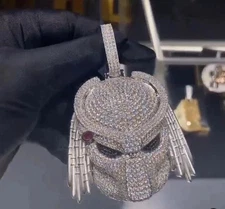 4.50Ct Round Lab Created Diamond Men Custom Predator Pendant 925 Sterling Silver