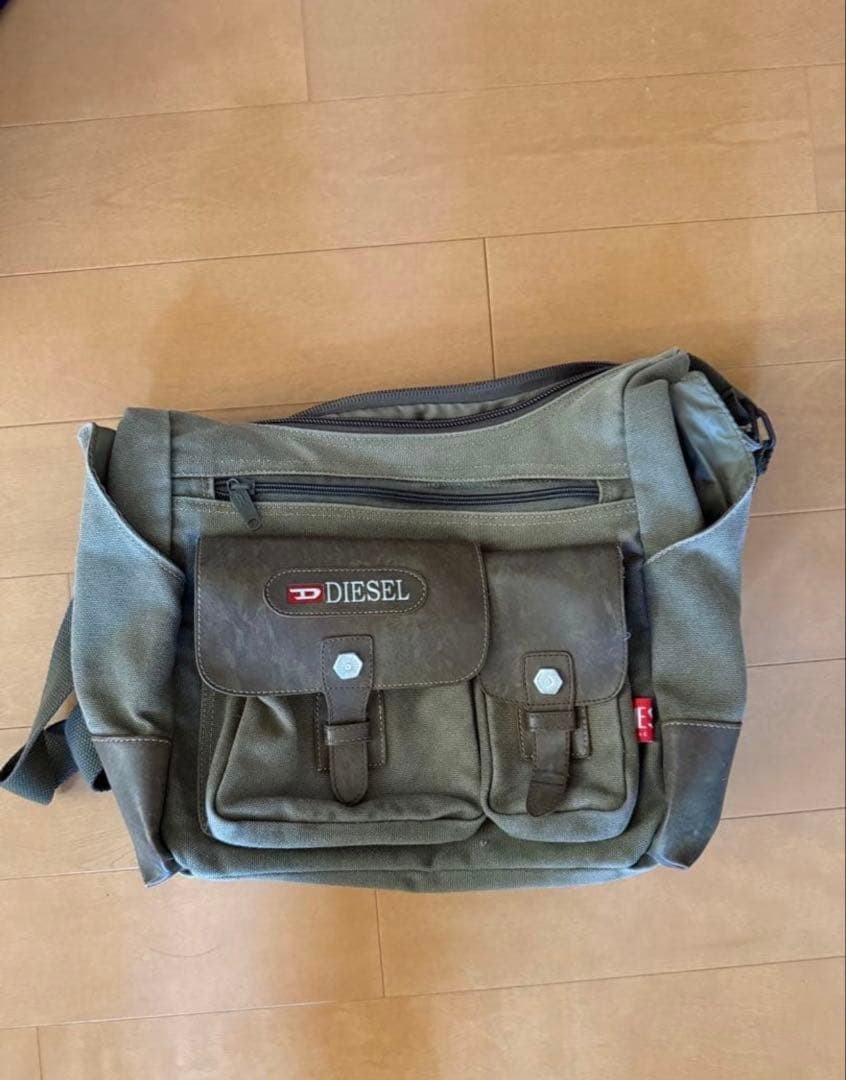 Diesel Military Shoulder Bag Vintage Dark Green Womens Auth From Japan RIN thumbnail 15