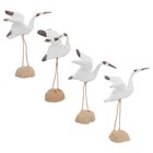 4 Pcs Miniature Crane Figurine Fish Tank Adornments Bonsai Decorations
