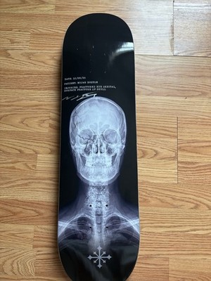 Signed Nike SB Nyjah Huston X-Ray Black Skateboard Deck, X-Ray Skull