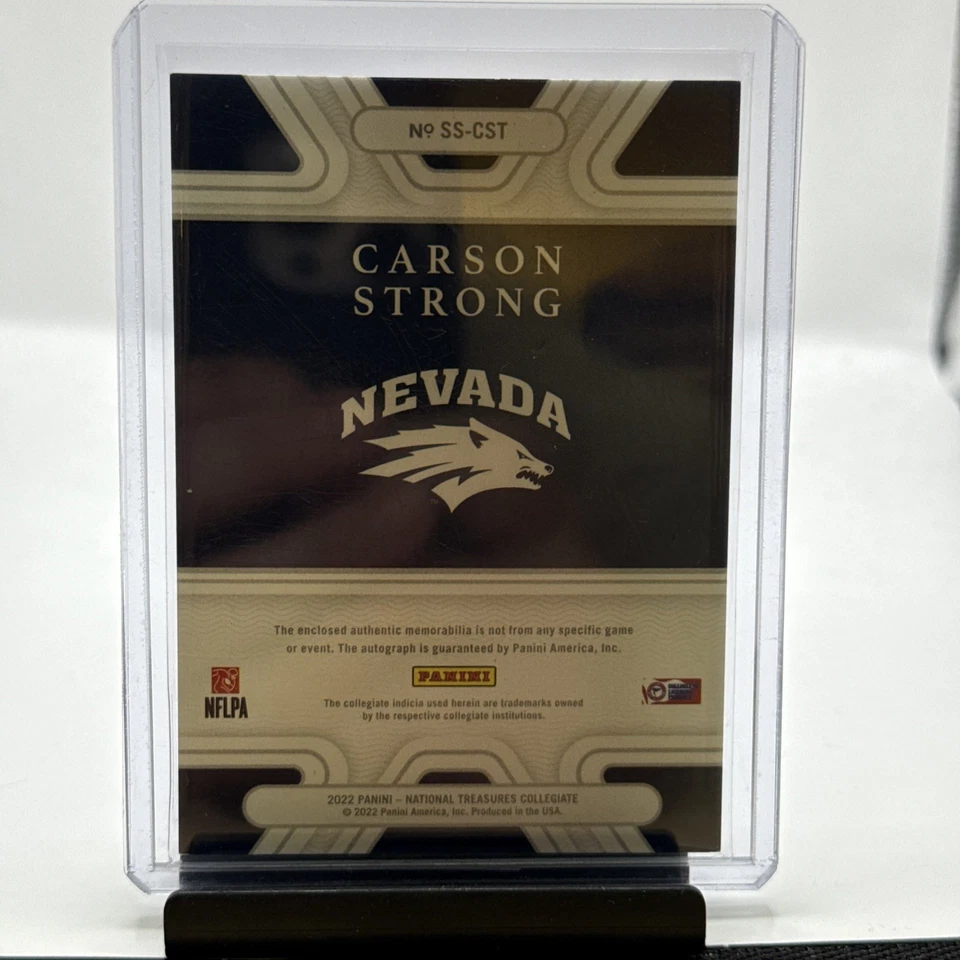 2022 National Treasures Carson Strong True RPA on Card Auto #55/99 Nevada - Image 2 of 2