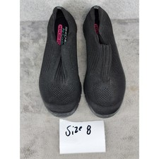 Skechers Air-Cooled Memory Foam Black Knit Slip On Walking Shoes Womens Size 8