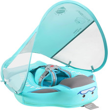 Mambobaby Baby Pool Float with Removable Sun Canopy - Non Inflatable Infant Swim