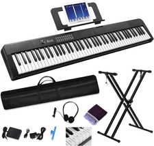 88 Key Digital Piano, Semi Weighted Electronic Keyboard Piano with Music Stand,