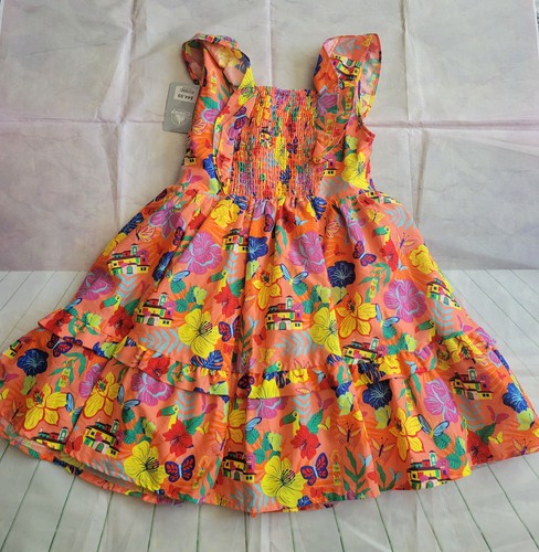 Disney Encanto Sleeveless Dress Fiesta Orange Girls Size 7/8 - Picture 15 of 15