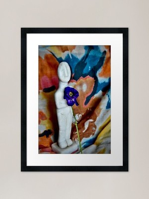 Kykladische Dame in moderner Kunst Umgebung Gerahmtes Wandbild Poster Leinwanddruck Bild