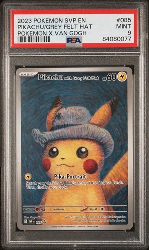2023 Pokemon SVP EN x Van Gogh #085 Pikachu with Grey Felt Hat PSA 9 MINT