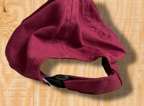 VINTAGE EAST HAMPTON LONG ISLAND NY MAROON GRAY BASEBALL STRAP BACK DAD HAT CAP - Picture 6 of 13