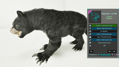  ARK Survival Ascended OFFICIAL PVE - PAIR ADULT DINOS BLACK TOP STATS