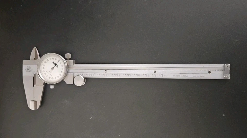 NSK Japan Dial Caliper Japan Micrometer DC-6 w/ Wooden Case - Image 2 of 4