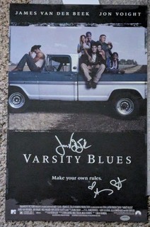James Van Der Beek and Amy Smart Signed Varsity Blues 11x17 Schwartz COA