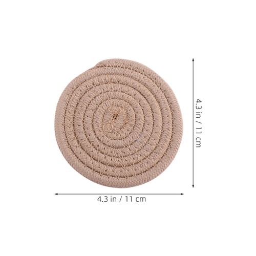  10 Stück Handgewebte Baumwolle Untersetzer Isoliert Becher Matten Runde Tischsets Für - Bild 11 von 12