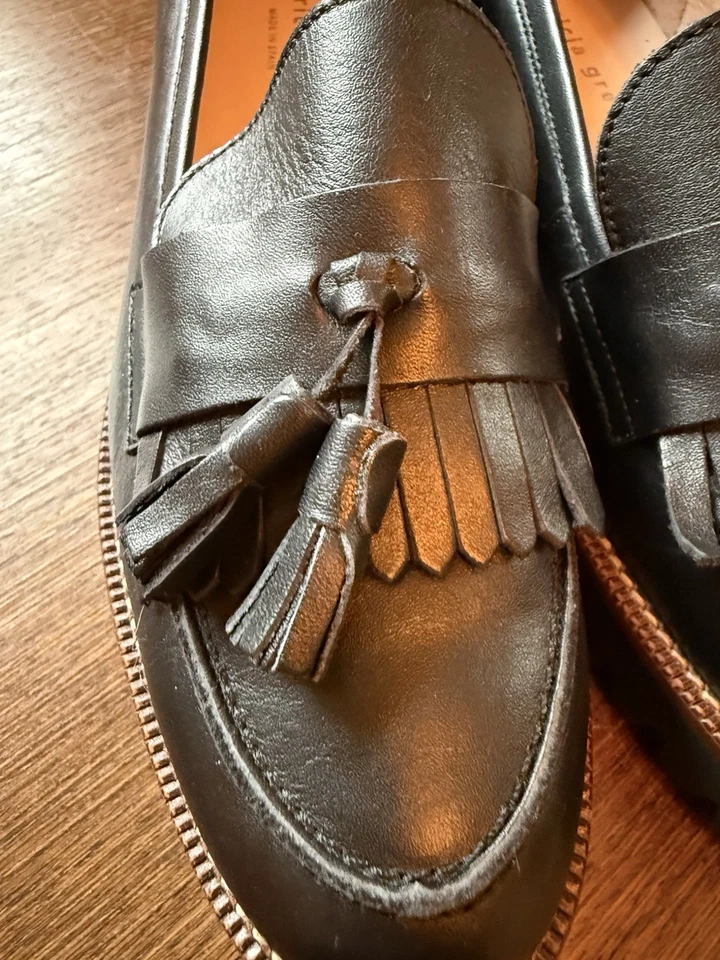 Mocassim feminino Patricia verde preto sola tamanho 7M feito na Espanha - Imagem 4 de 4