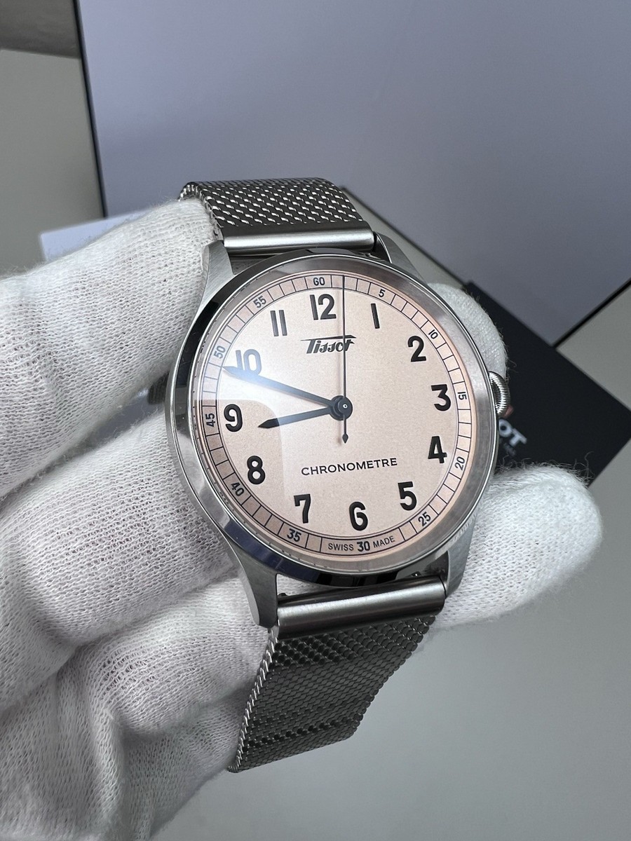 Tissot Heritage 1938 COSC Salmon Dial Watch + Tissot Bracelet T142