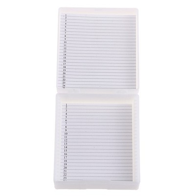 Plastic Microscope Glass Slide Box 25pcs Biological Slices Storage Case Hold.-YH