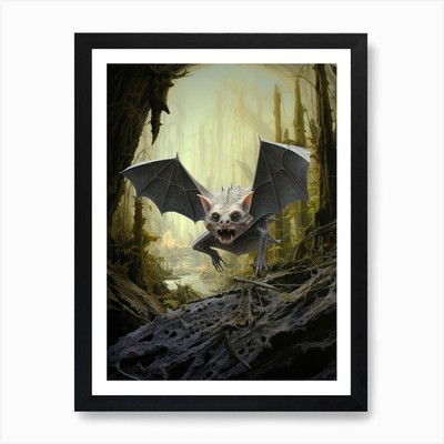Ghost Faced Bat Flying 3 Kunstdruck gerahmt Wandbild Poster Leinwanddruck Bild