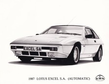 1987 LOTUS EXCEL S.A. (AUTOMATIC), FRONT SIDE VIEW PERIOD PHOTOGRAPH.