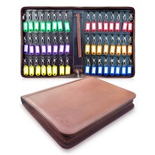 Portable Key OrganizerZippered Key Organizers Case with 48 Key Hooks and Tags...