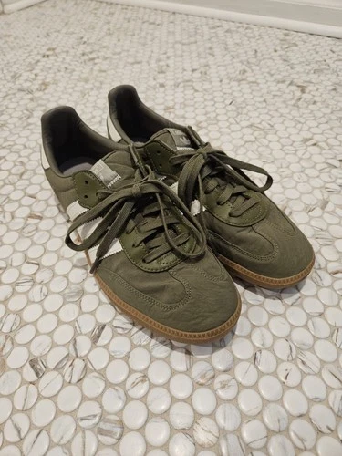 Size 10.5 - adidas Samba OG Reflective Nylon Pack - Focus Olive green gum sole