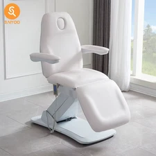 Luxury White 3-Motor Electric Salon Massage Bed Adjustable Beauty Table