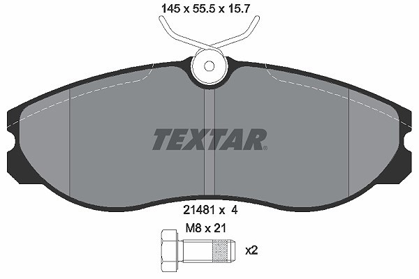Textar Bremsbelagsatz, Scheibenbremse Vorderachse U.A. FüR Ford, Ldv, Nissan-image