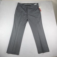 Perry Ellis Portfolio Modern Fit Gray Dress Pants Travel Luxe Flex Waist 38x30