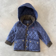 Vintage 00’s Polo Ralph Lauren Quilted Hooded Barn Jacket Size Youth 5 Rare