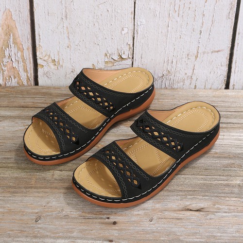 Sandali donna casual ortopedici zeppa donna estivi comodi scarpe basse misura - - Foto 5 di 32