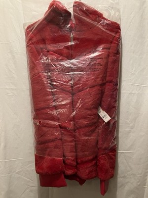 New York Co Plush Red Faux Fur Zip-Up Jacket