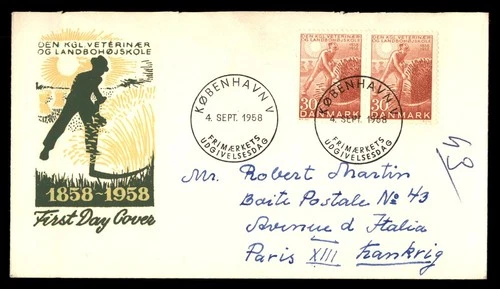 Mayfairstamps Denmark FDC 1958 Farmer Cutting Crop First Day Cover aax_55513