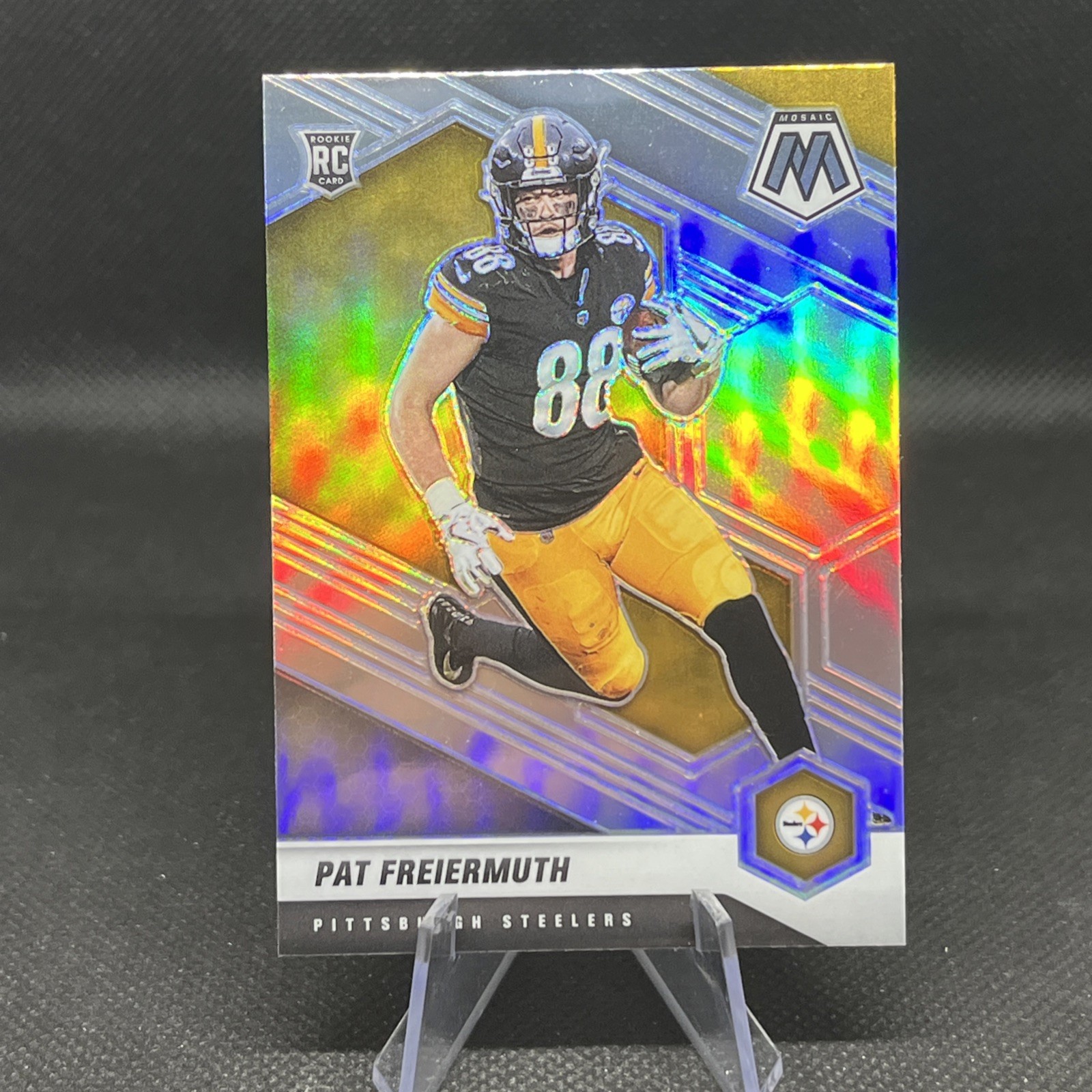 2021 Panini Mosaic #332 Pat Freiermuth Prizm Silver Pittsburgh Steelers