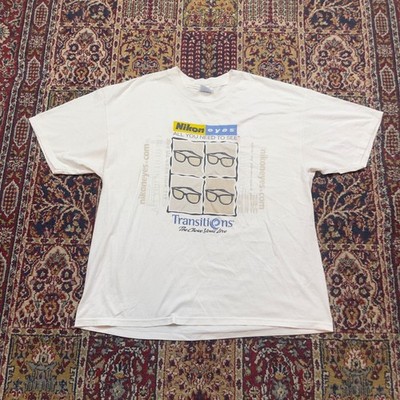 VTG 90s Nikon Eyes Transitions Lens Brand Promo T-Shirt White XL Graphic Tee